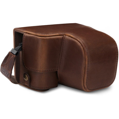 MegaGear Ever Ready PU Leather Case for Alpha a6400, a6100 with 16-50mm (Brown)