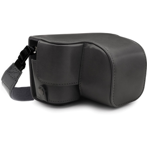 MegaGear Ever Ready PU Leather Case for Alpha a6400, a6100 with 16-50mm (Gray)
