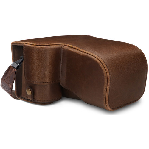 MegaGear Ever Ready PU Leather Case for Alpha a6400, a6100 with 18-135mm (Brown)