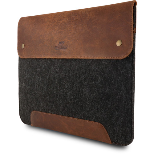 MegaGear Genuine Leather and Fleece Bag for 15" MacBook (Brown)