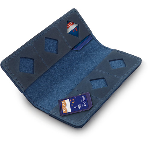 MegaGear Leather SD Card Holder (Blue)