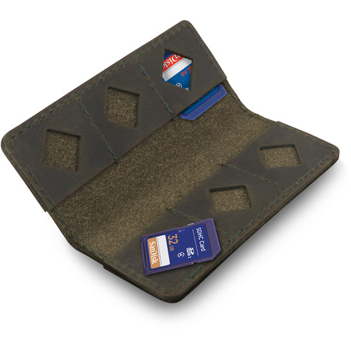 MegaGear Leather SD Card Holder (Green)