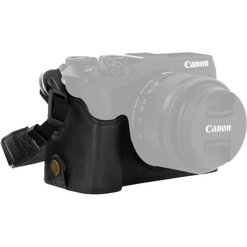 MegaGear Ever Ready Leather Case for Canon EOS M6 Mark II with 15-45mm Lens (Black)
