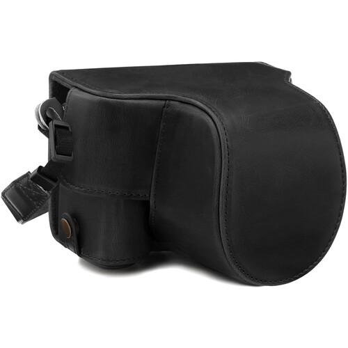 MegaGear Ever Ready Leather Camera Half Case for Canon EOS M6 Mark II (Black)