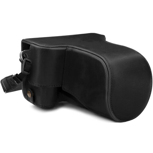 MegaGear Ever Ready Leather Case for Canon EOS M6 Mark II with 18-150mm (Black)