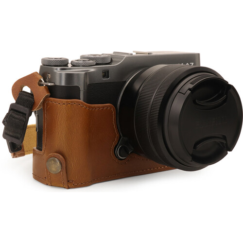 MegaGear Ever Ready Leather Camera Half Case for Fujifilm X-A7 (Light Brown)