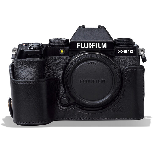 MegaGear Ever Ready Genuine Leather Camera Half Case for FUJIFILM X-S10 (Black)