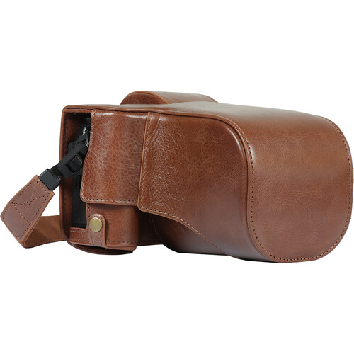MegaGear Ever Ready Genuine Leather Camera Case for FUJIFILM X-T5 with 16-80mm Lens (Brown)