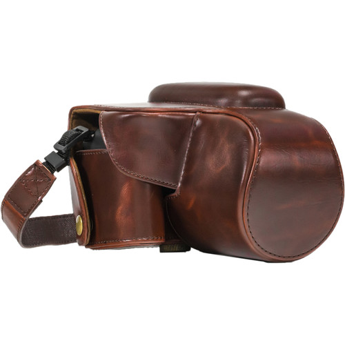 MegaGear Ever Ready PU Leather Camera Case and Strap for Canon PowerShot SX50 HS (Dark Brown)