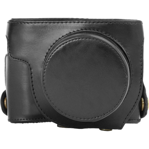 MegaGear Ever Ready Leather Camera Case and Strap for Canon PowerShot G1X Mark II (Black)