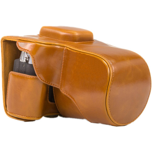 MegaGear Ever Ready PU Leather Case for Fujifilm X-T1 with 18-55mm Lens (Light Brown)