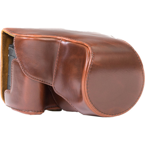 MegaGear Ever Ready PU Leather Camera Case with Strap for Canon PowerShot G3 X (Dark Brown)