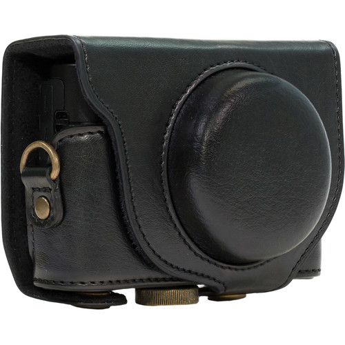 MegaGear Ever Ready PU Leather Camera Case and Strap for Sony Cyber-shot DSC-RX100 VI, V, IV (Black)