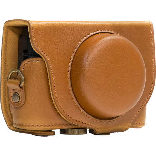 MegaGear Ever Ready  Leather Camera Case for Sony Cyber-shot DSC-HX90V or DSC-HX80B (Light Brown)