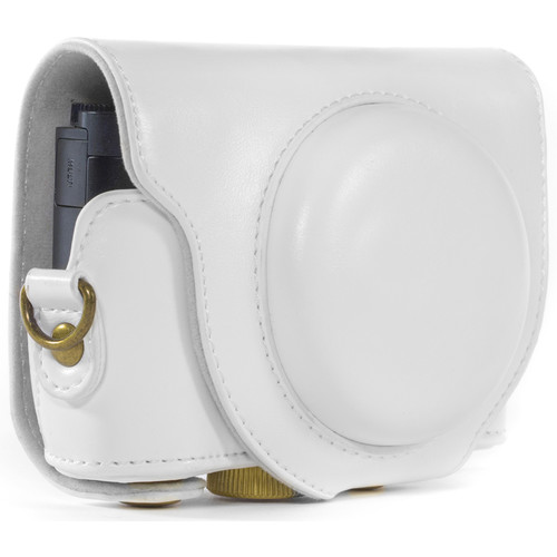 MegaGear Ever Ready PU Leather Camera Case and Strap for Sony Cyber-shot DSC-WX500 (White)