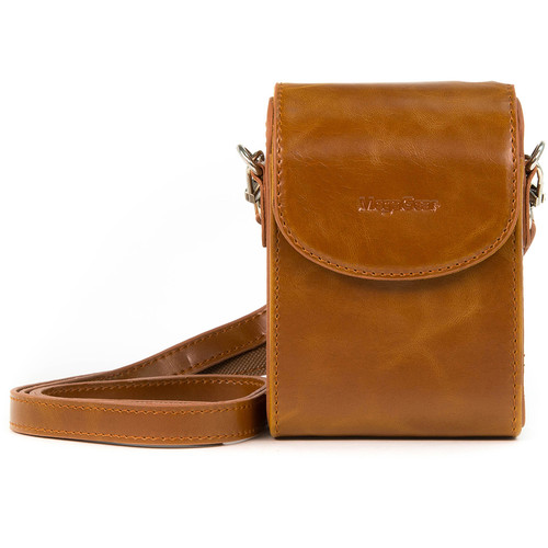 MegaGear Ever- Ready  Leather Camera Case for Panasonic Lumix DC-ZS70, DMC-LX10, DMC-ZS60, or DMC-ZS100 (Light Brown)