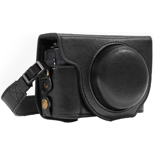 MegaGear Ever Ready Leather Camera Case for Canon PowerShot G7 X Mark II (Black)