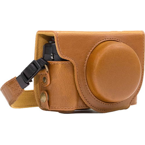 MegaGear Ever Ready Leather Camera Case for Canon PowerShot G7 X Mark II (Light Brown)