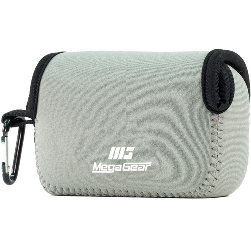 MegaGear Ultralight Neoprene Camera Case with Carabiner for Nikon COOLPIX S33 (Gray)