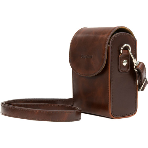 MegaGear Leather Camera Case with Strap for Samsung WB350F (Dark Brown)