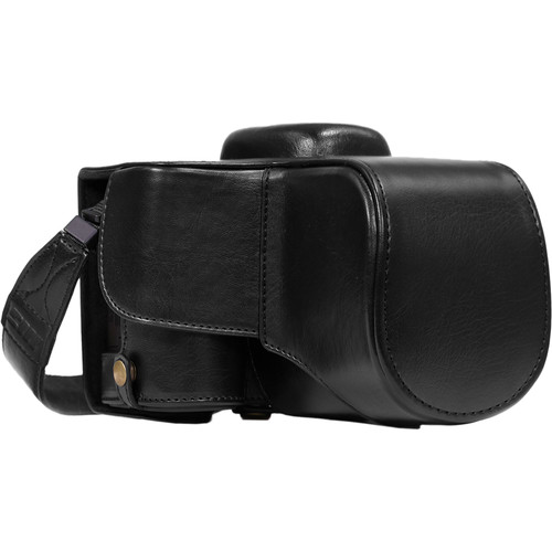 MegaGear Ever Ready PU Leather Case and Strap for Nikon D3400 with 18-55mm Lens (Black)