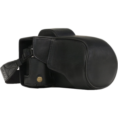 MegaGear Ever Ready PU Leather Case and Strap for Olympus OM-D E-M5 Mark II with 12-40mm Lens (Black)