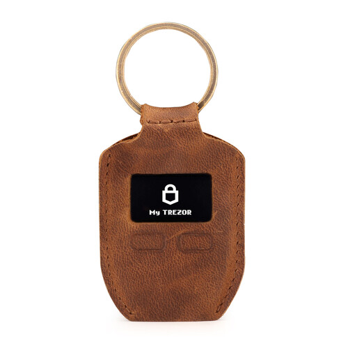 Londo Leather Case with Key Ring for Trezor One Bitcoin Wallet Unisex (Brown)