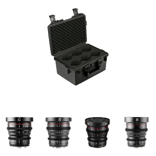 Meike 4-Lens Cinema Prime Lens Set with Hard-Shell Case (MFT