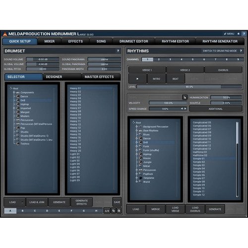 MeldaProduction MDrummer Large - Drum Machine and Virtual Drummer Software (Download)