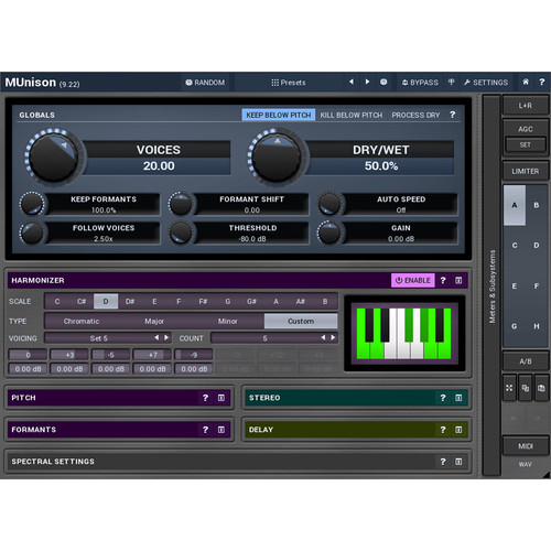 MeldaProduction MUnison Doubler, Unison, Smart Harmonizer Plug-In (Download)