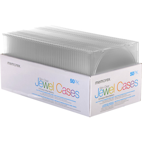 Memorex CD/DVD Slim Jewel Case (Clear, 50-Pack) 01951 B&H Photo