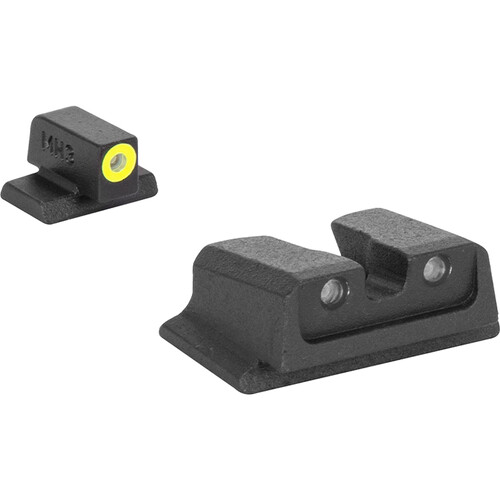 Meprolight Hyper-Bright Tritium Night Sights (Smith & Wesson Non-Optics Ready SD/SDVE, Yellow Front Ring)