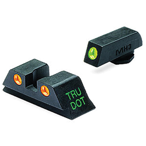 Meprolight Tru-Dot Tritium Night Sight Set for Glock 10mm/.45ACP (Orange / Green)