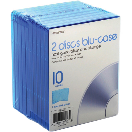 Merit Line 12mm Merax Blu-ray Cases (10-Pack, 2-Disc Capacity)