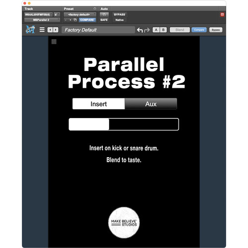 Make Believe Studios Parallel Process #2 Kick or Snare Drum Blending Plug-In