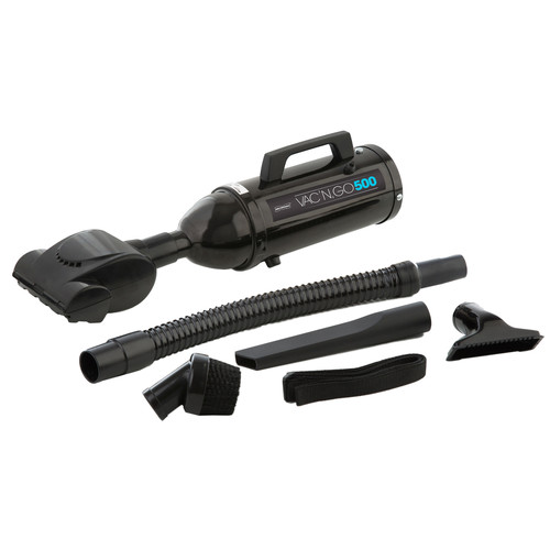 METROVAC Includes Model VM2B500T Plus Dust Brush, Crevice Tool, Flexible Hose, Shoulder Strap."