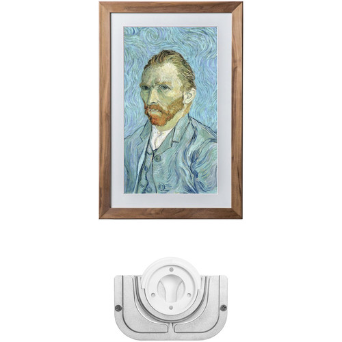 Meural Leonora Digital Art Canvas (Walnut) with Swivel Mount Kit