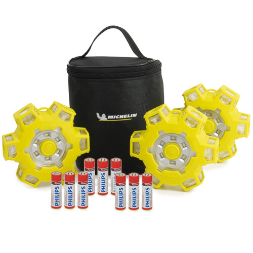Michelin High-Visibility LED Road Flare with Storage Bag (3-Pack)