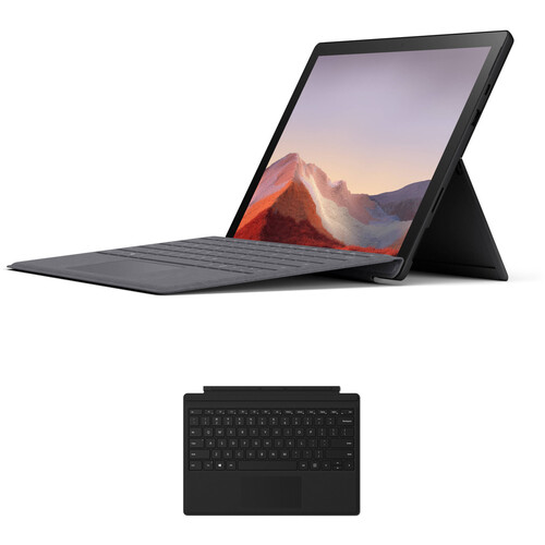 Microsoft 12.3" Multi-Touch Surface Pro 7 Kit with Surface Pro Type Cover (Matte Black)