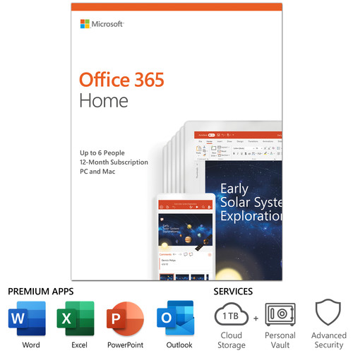 Microsoft Office 365 Home (6-User License / 12-Month Subscription / Product Key Card)