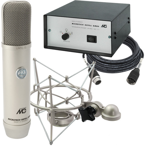 Microtech Gefell UM 92.1 S Large-Diaphragm Multi-Pattern Tube Condenser Microphone (Satin Nickel)