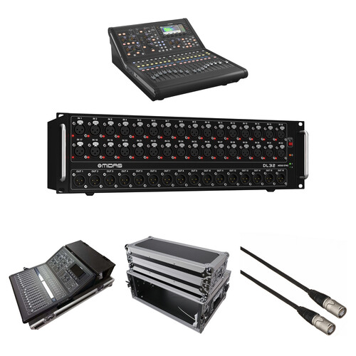 Midas M32R-LIVE Digital Console Kit with Stage Box, Flight Cases, and Cat 5e Cable