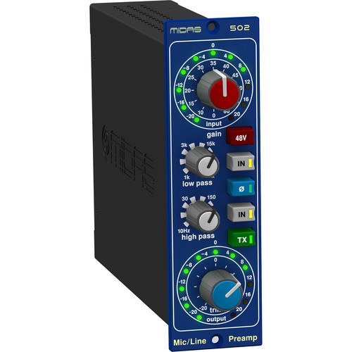 Midas Microphone Preamplifier 502 - 500 Series Module with XL4 Filters