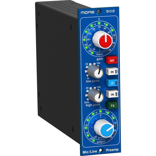 Midas 502 Microphone Preamplifier 500-Series Module with Built-In XL4 Filters