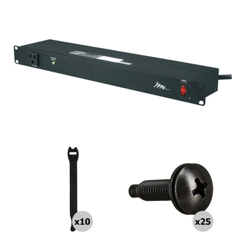 Middle Atlantic Essex Rackmount 9-Outlet Power Distribution Kit with Cable Straps and Rack Screws
