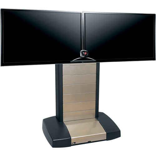 Middle Atlantic Mobile Videoconferencing/Presentation Cart with Dual Capacity for 56-70" Displays (Natural Nickel, International Version)