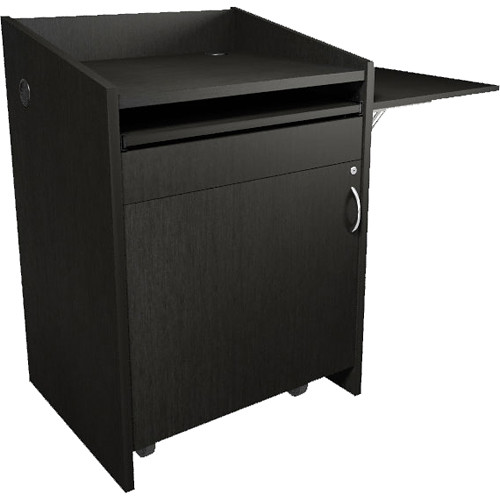 Middle Atlantic L2 Series Lectern with Connectivity & Flip Shelf (Grained Ebony Ash)