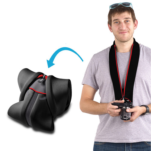 miggo Strap and Wrap for Mirrorless and Compact System Cameras (Black and Red)