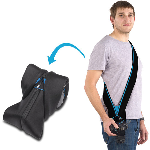 miggo Strap and Wrap for DSLR Cameras (Black and Blue)