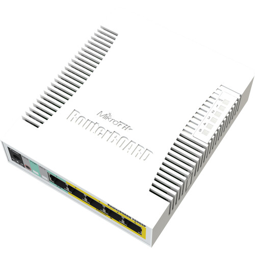 MikroTik RB260GSP 5-Port Gigabit Passive PoE Compliant Managed Network Switch